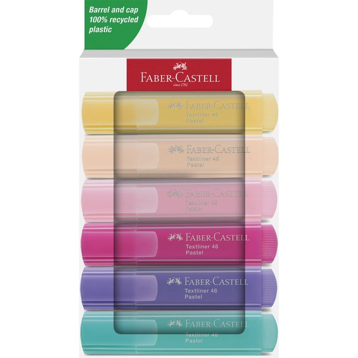 Marcador Faber Castell Textliner 46 6 Colores Pastel Surtid | Faber Castell | Pack 1 Unidades