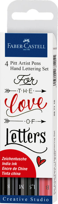 Set 4 Rotuladores Pincel Faber Castell Pitt Hand Lettering | Faber Castell | Pack 1 Unidades