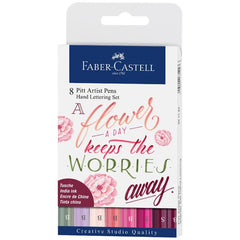 SET 8 ROTULADORES FABER CASTEL PITT HAND LETTERING TONO ROS | 1 UNIDADES | (FABER CASTELL)