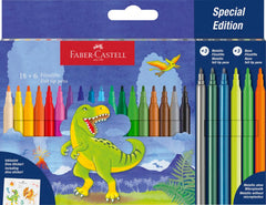 Rotulador Faber 18+6 Colores Surtido Edicion Dinosaurio | Faber Castell | Pack 1 Unidades