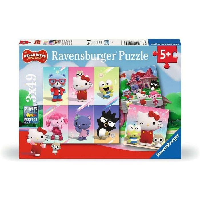 PUZZLE 3 X 49 PIEZAS HELLO KITTY | RAVENSBURGER PUZZLES | 1 UNIDAD | 4005555010357