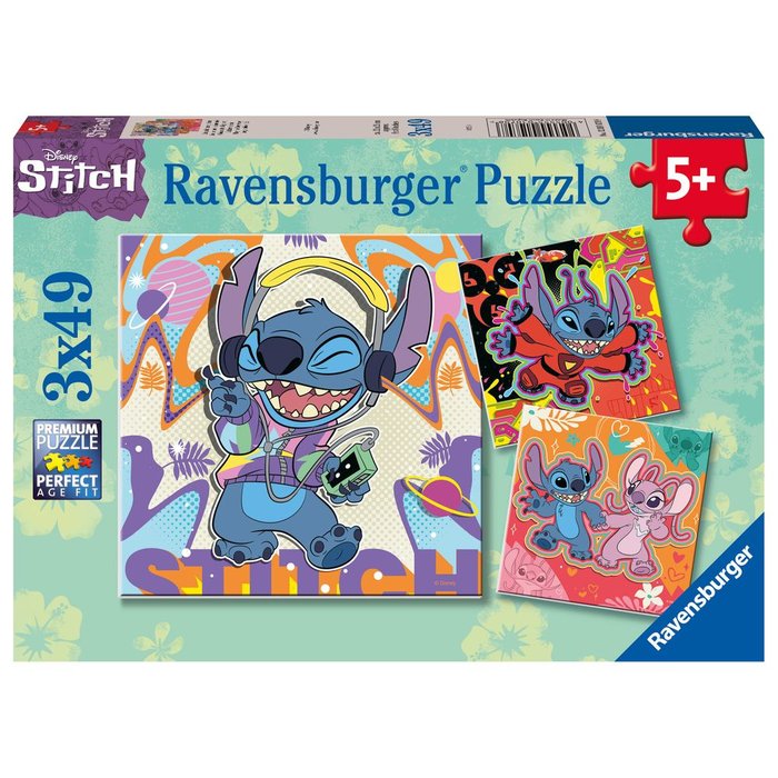 PUZZLE 3X49 PIEZAS DISNEY STITCH | RAVENSBURGER PUZZLES | 1 UNIDAD | 4005555010708