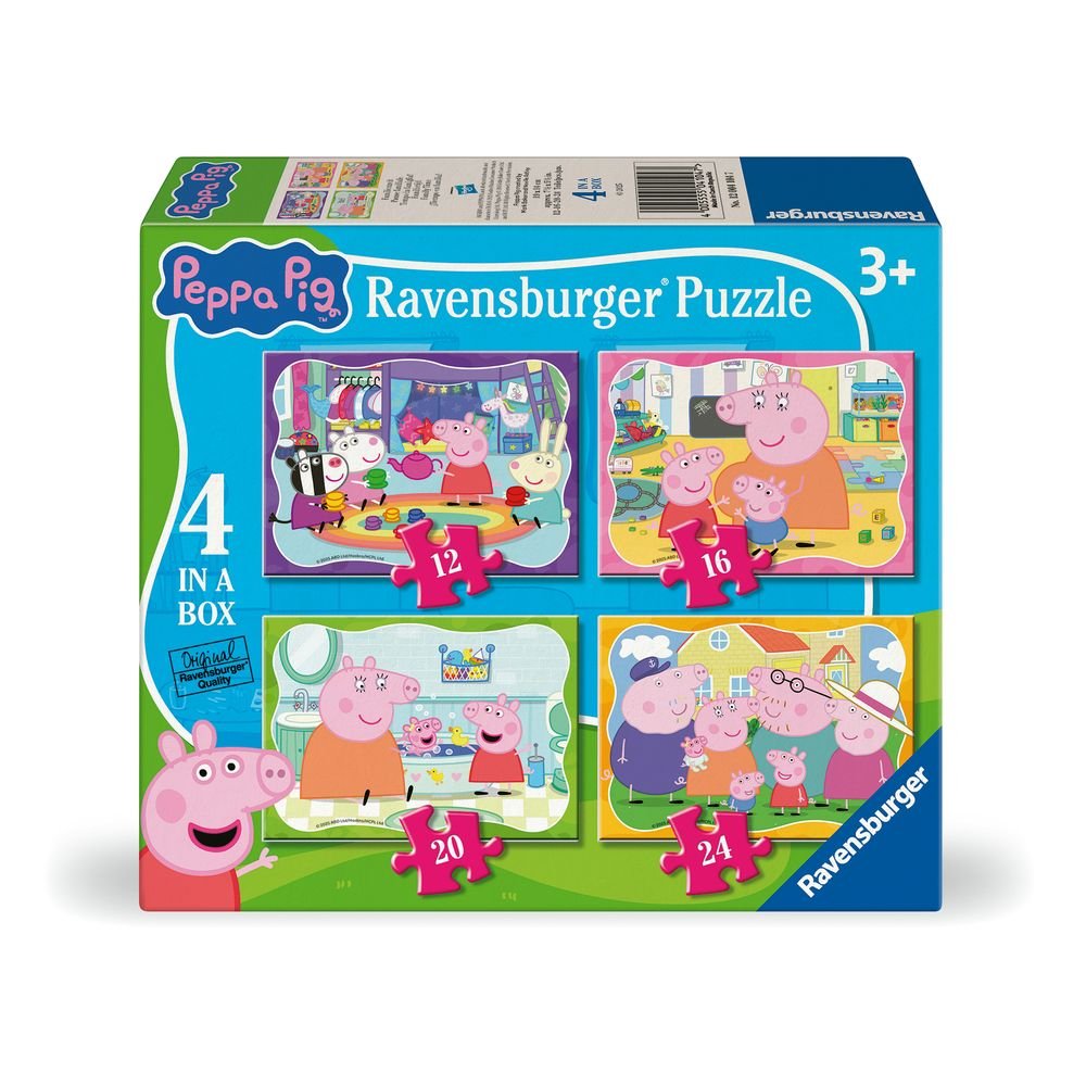 Puzzle 4 in a Box 12/16/20/24 Piezas Peppa Pig Ravensburger