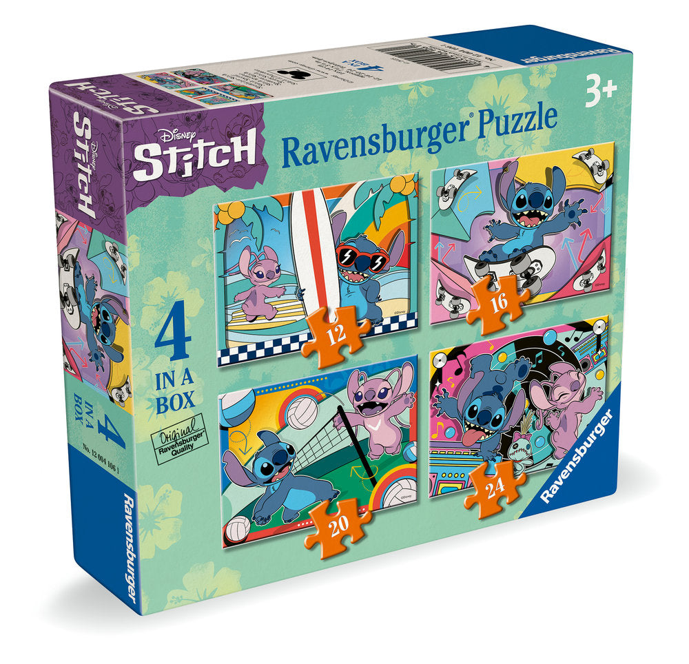 PUZZLE 4 IN A BOX 12/16/20/24 PIEZAS DISNEY STITCH | RAVENSBURGER PUZZLES | 1 UNIDAD | 4005555041061