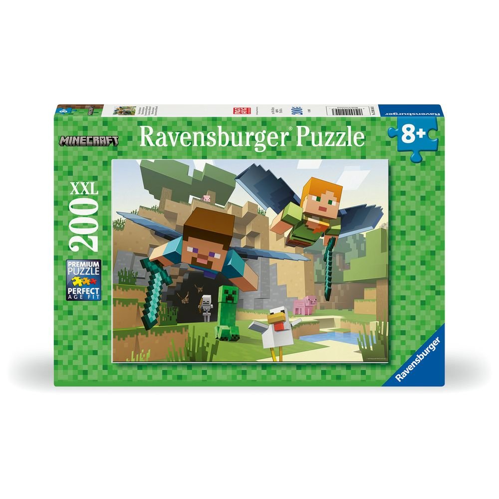 PUZZLE 200 PIEZAS XXL MINECRAFT | RAVENSBURGER PUZZLES | 1 UNIDAD | 4005555041443