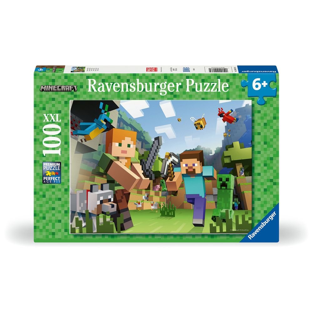 PUZZLE 100 PIEZAS XXL MINECRAFT | RAVENSBURGER PUZZLES | 1 UNIDAD | 4005555041764