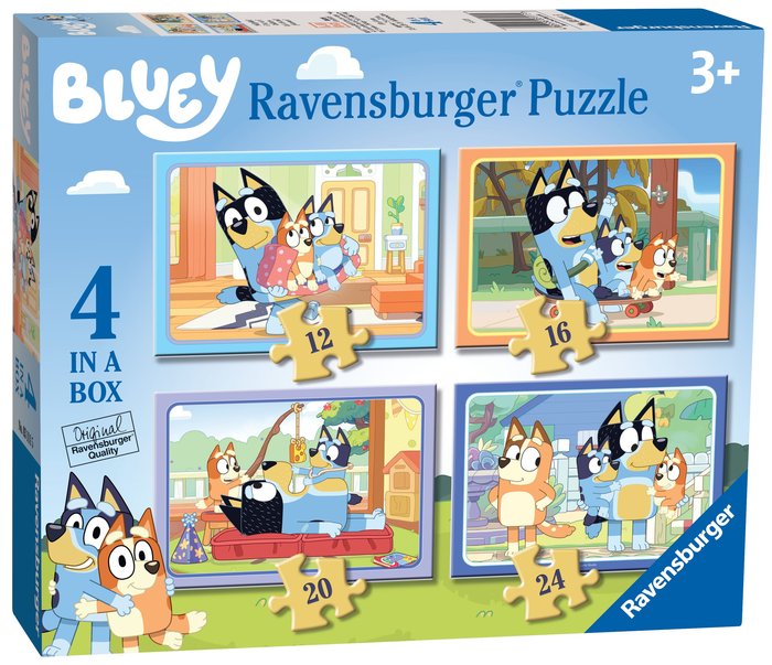 PUZZLE BLUEY 4 EN 1 (12,16,20 Y 24 PIEZAS) | RAVENSBURGER PUZZLES | 1 UNIDAD | 4005556031115