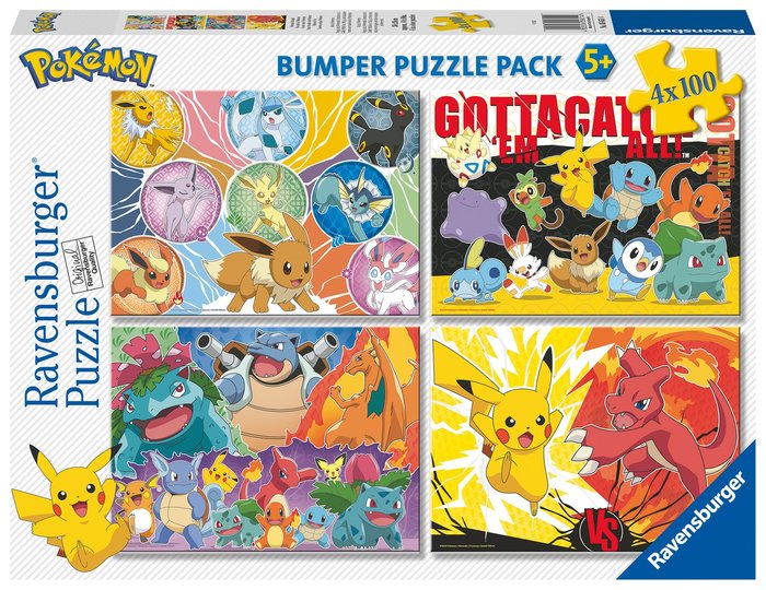 PUZZLE 4X100 POKEMON | RAVENSBURGER PUZZLES | 1 UNIDAD | 4005556056514