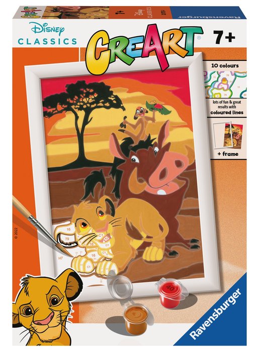 PINTAR POR NUMEROS CREART SERIE E EL REY LEON | RAVENSBURGER GAMES | 1 UNIDAD | 4005556201754 Imagen principal del producto