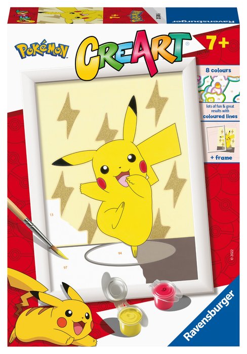 JUEGO PINTAR POR NUMEROS CREART SERIE E - POKEMON PIKACHU | RAVENSBURGER GAMES | 1 UNIDAD | 4005556202416