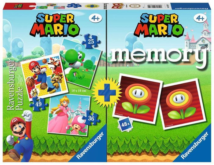 MEMORY + 3 PUZZLES MULTIPACK SUPER MARIO | RAVENSBURGER GAMES | 1 UNIDAD | 4005556208319 Imagen principal del producto
