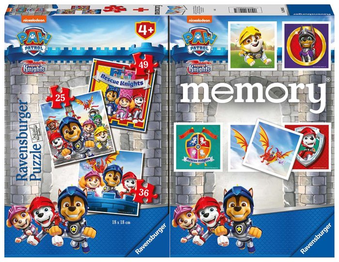 MEMORY + 3 PUZZLES MULTIPACK PAW PATROL | RAVENSBURGER GAMES | 1 UNIDAD | 4005556209835