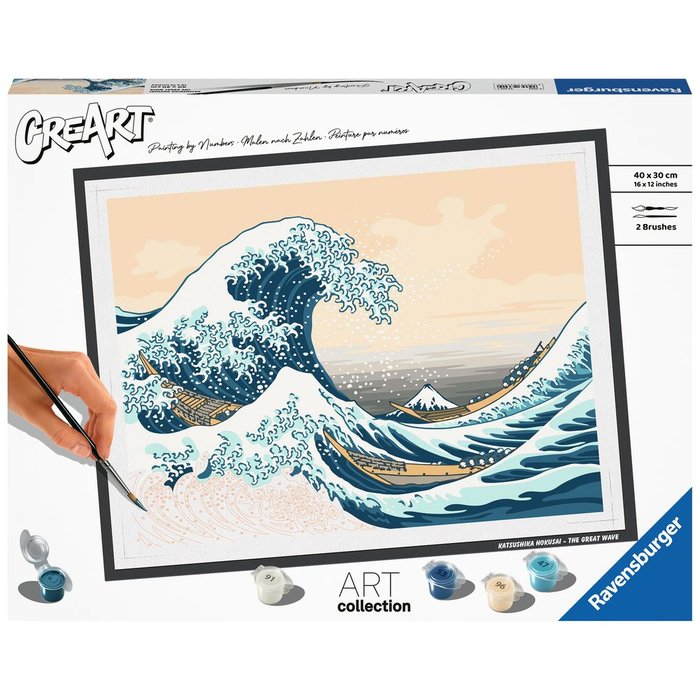 JUEGO PINTAR POR NUMEROS CREART HOKUSAI GRAN OLA KANAGAWA | RAVENSBURGER GAMES | 1 UNIDAD | 4005556236909