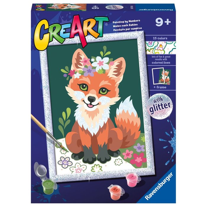 JUEGO PINTAR POR NUMEROS CREART SERIE D ZORRO CON FLORES | RAVENSBURGER GAMES | 1 UNIDAD | 4005556237258 Imagen principal del producto