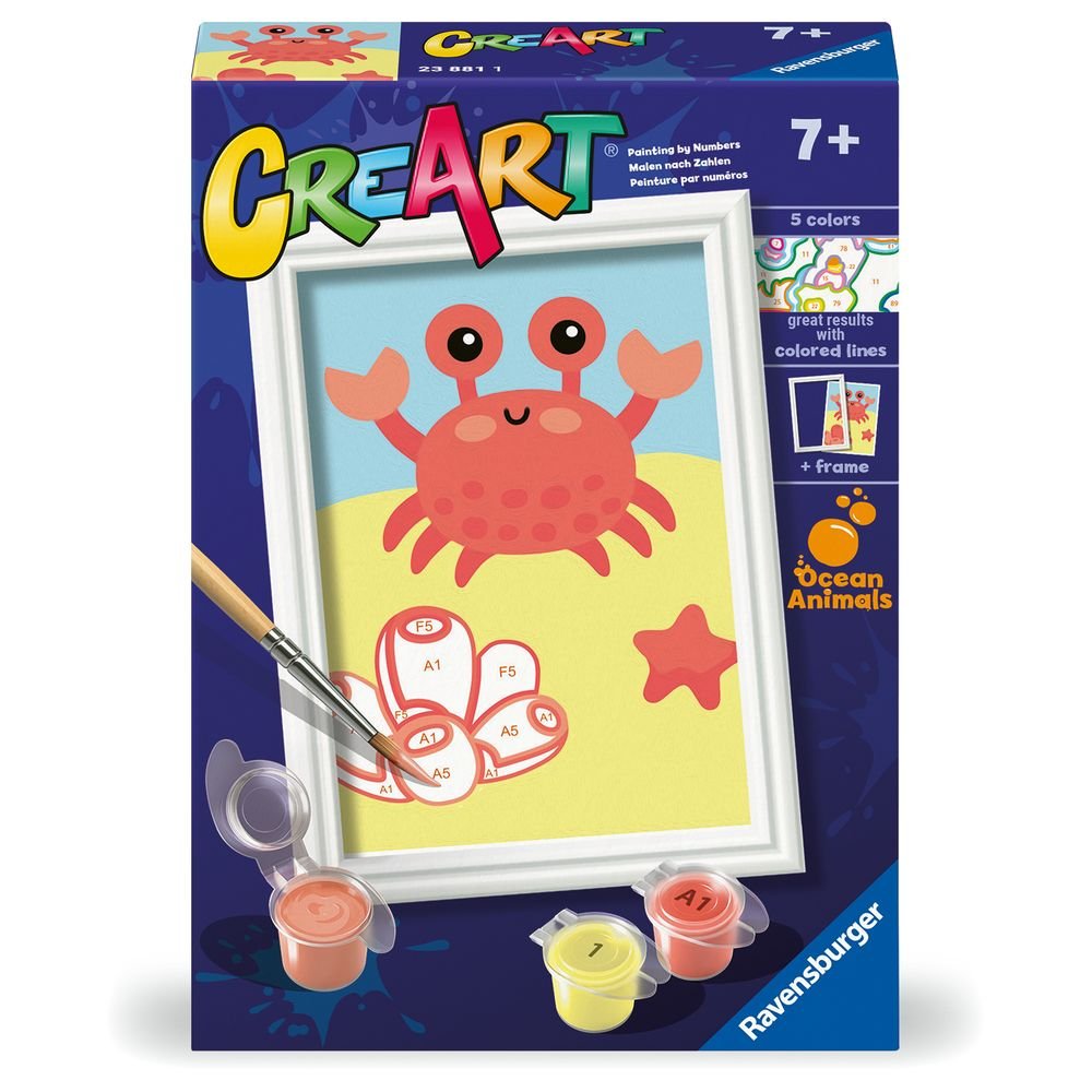 PINTAR POR NUMEROS CREART SERIE F CANGREJITO | RAVENSBURGER GAMES | 1 UNIDAD | 4005556238811 Imagen principal del producto