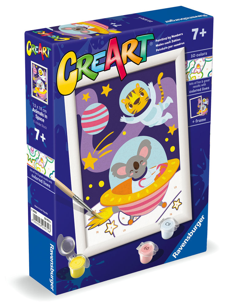 PINTAR POR NUMEROS CREART SERIE E ANIMALES EN EL ESPACIO | RAVENSBURGER GAMES | 1 UNIDAD | 4005556239726
