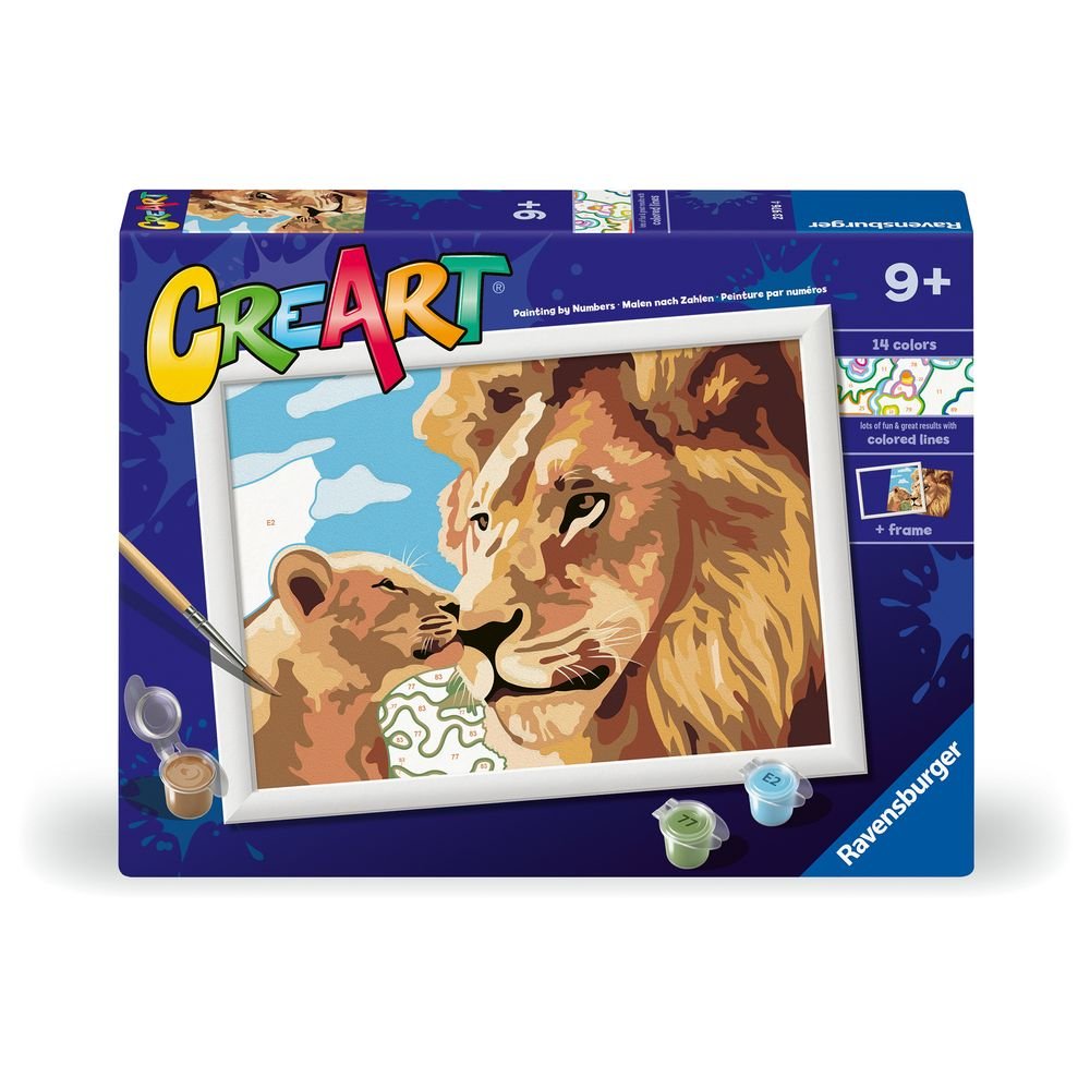 PINTAR POR NUMEROS CREART SERIE D LEON Y CACHORRO | RAVENSBURGER GAMES | 1 UNIDAD | 4005556239764 Imagen principal del producto