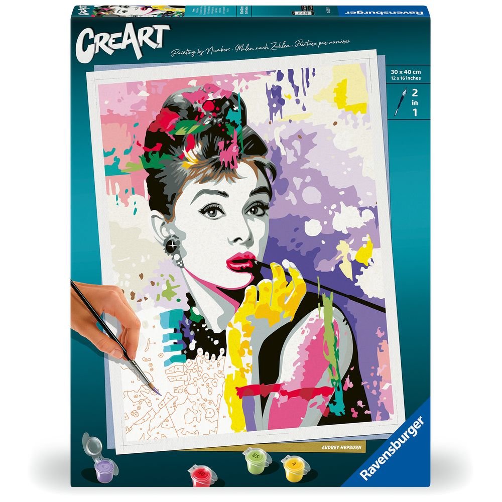 PINTAR POR NUMEROS CREART ADULTOS PREMIUM B AUDREY HEPBURN | RAVENSBURGER GAMES | 1 UNIDAD | 4005556255269 Imagen principal del producto