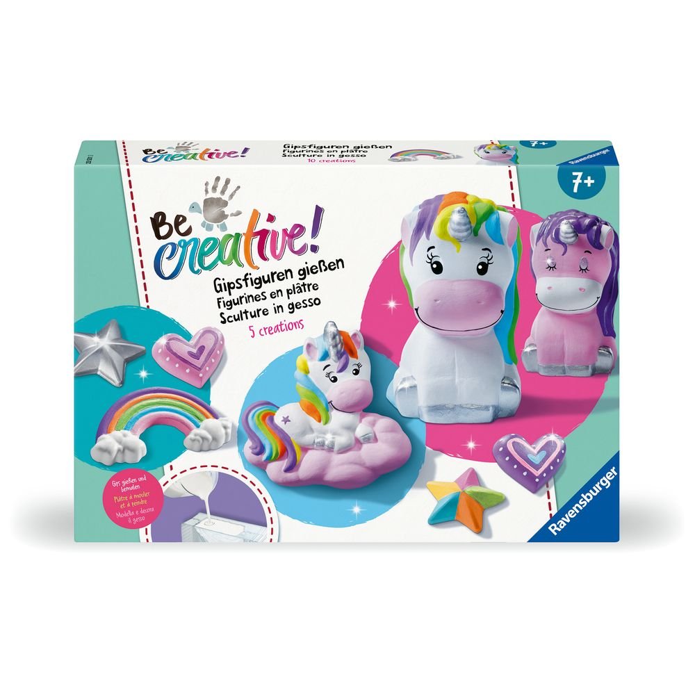 JUEGO BE CREATIVE MIDI XL - CREACIONES EN YESO: UNICORNIOS | RAVENSBURGER GAMES | 1 UNIDAD | 4005556255313 Imagen principal del producto
