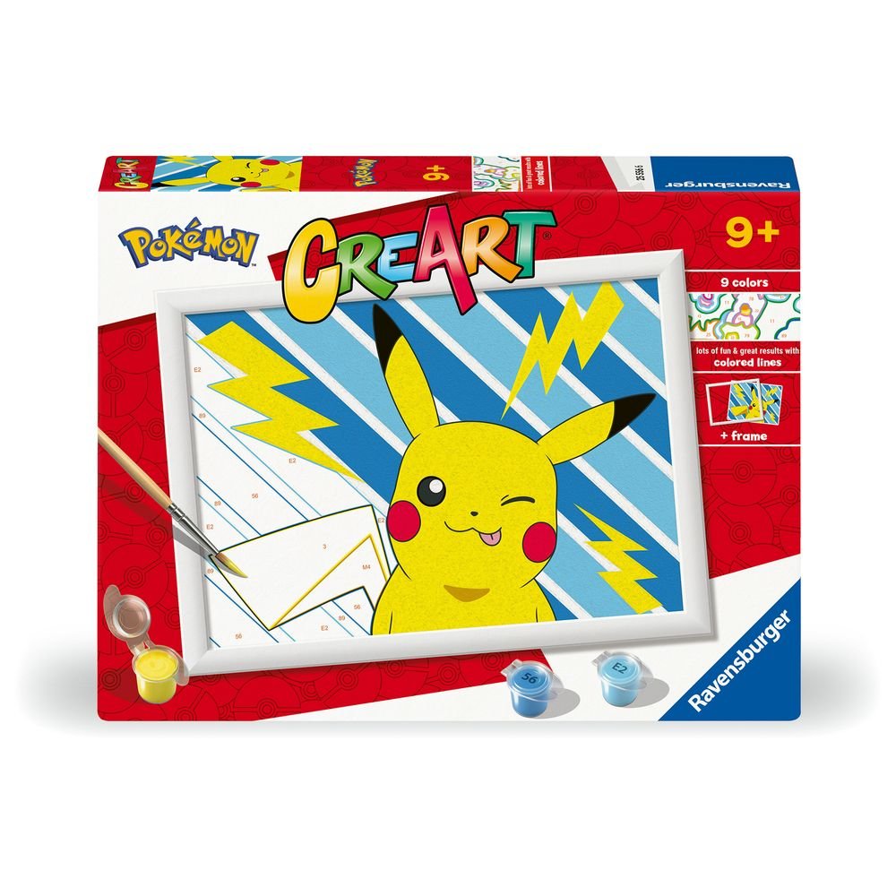 PINTAR POR NUMEROS CREART SERIE D POKEMON PIKACHU | RAVENSBURGER GAMES | 1 UNIDAD | 4005556255566 Imagen principal del producto