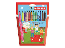 Estuche 12 rotuladores stabilo trio a-z colores surtidos