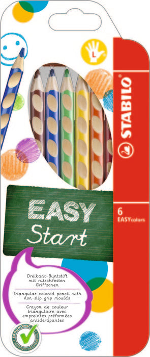 Estuche 6 Lapices Stabilo Easy Colors Ergonomico Zurdos