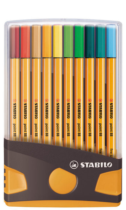 Stuche 20 colores colorparade stabilo point 88 caja color antracita/naranja
