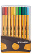 Stuche 20 colores colorparade stabilo point 88 caja color antracita/naranja
