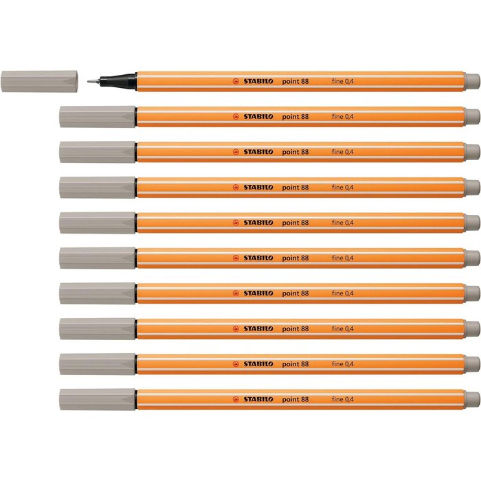 Stabilo Point 88 Gris Calido Nº93 Pack 10 Rotuladores de Fibra