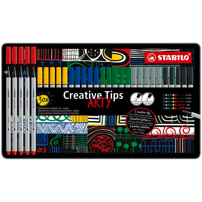 Set Stabilo Creative Tips 30 unidades estuche metálico Imagen principal del producto