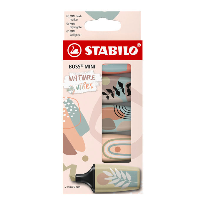 Blister 5 Marcadores Boss Mini Nature Vibes Surtidos | Stabilo | Pack 1 Unidades Imagen principal del producto