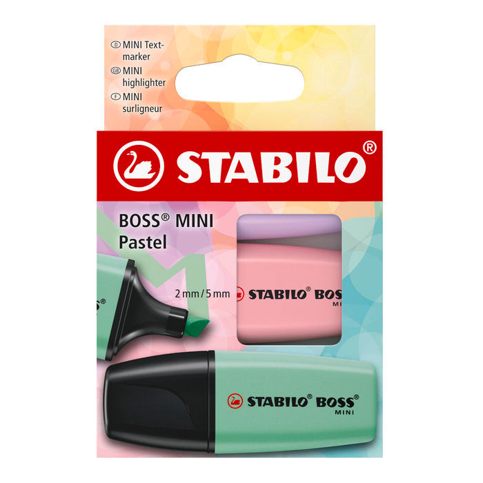 Blister 3 Marcadores Boss Mini Pastel Surtidos | Stabilo | Pack 1 Unidades Imagen principal del producto