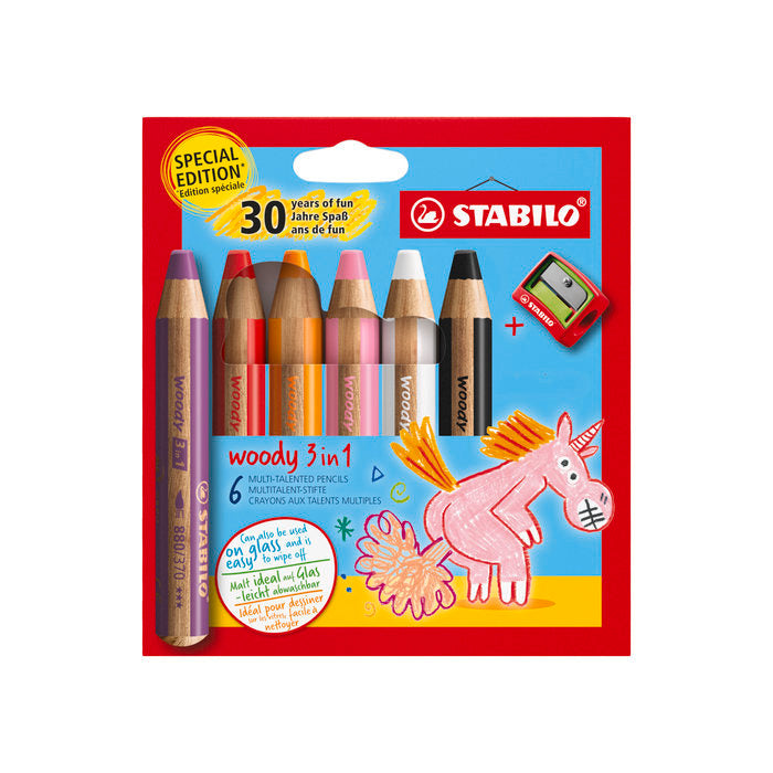 Lápiz Stabilo Woody 3 en 1 30º Aniversario Unicornio Pack 6 Uds