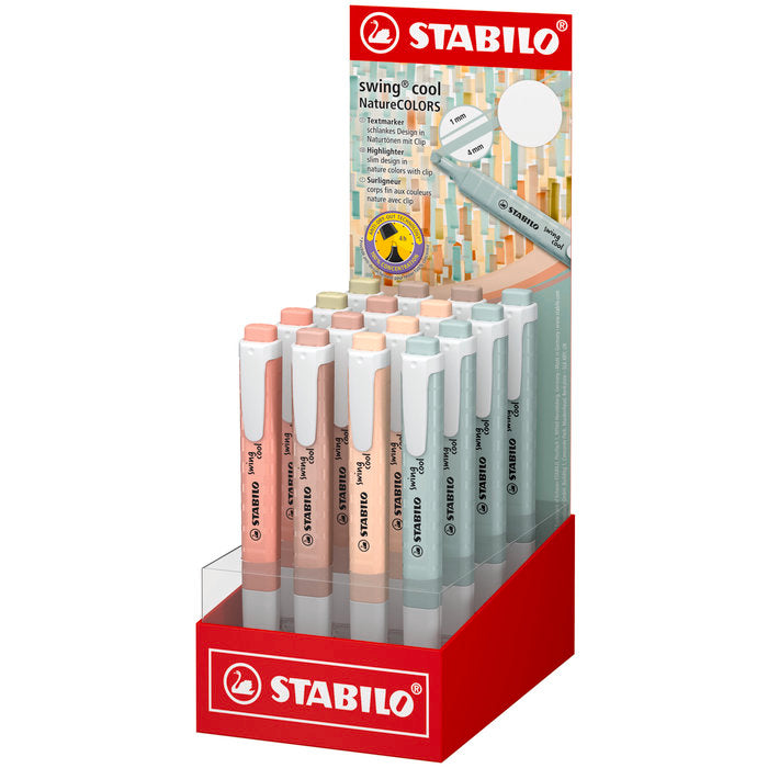 Expositor 16 Marcadores Stabilo Swing Cool Nature Colors | Stabilo | Pack 16 Unidades