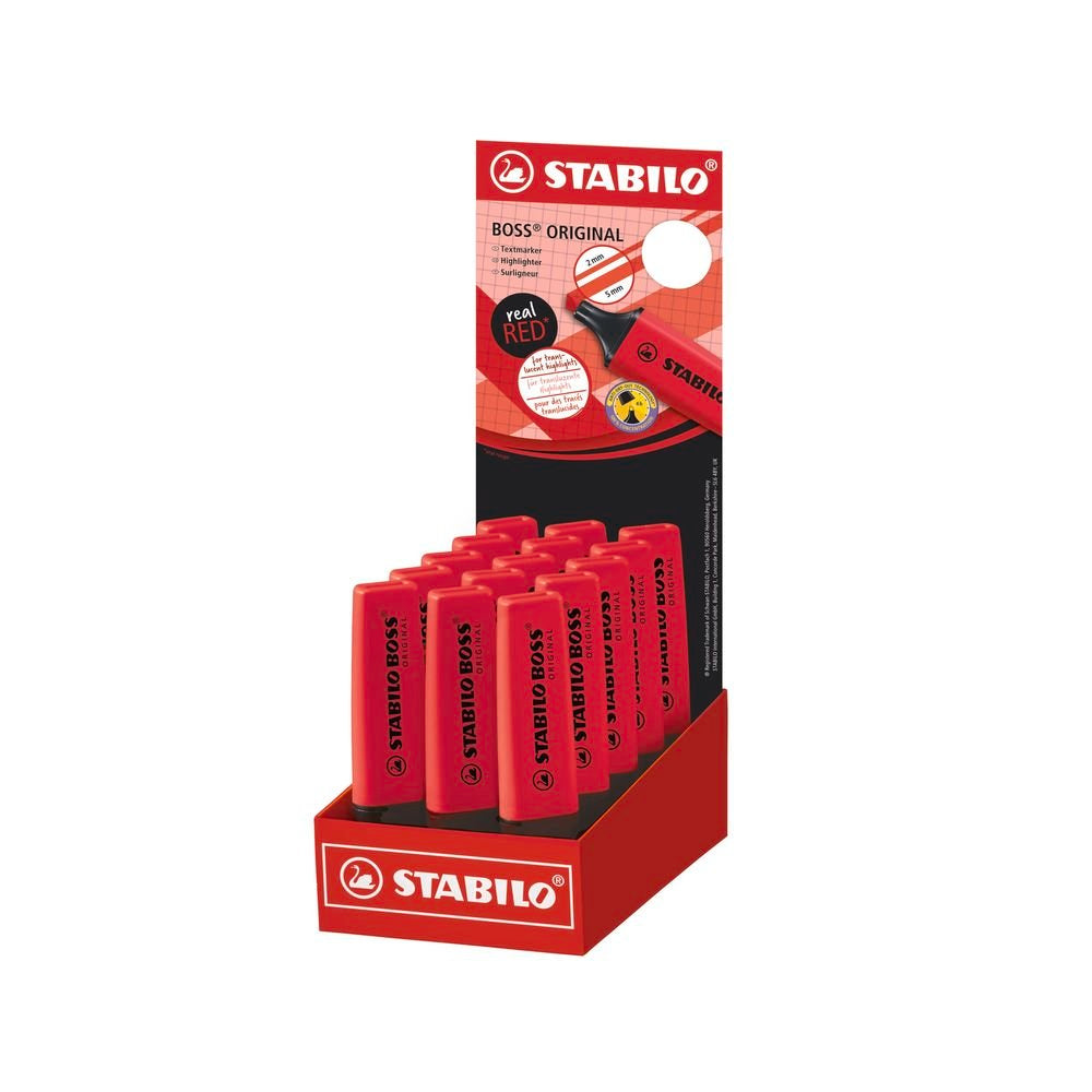 Expositor 15 Marcador Stabilo Boss Original Rojo