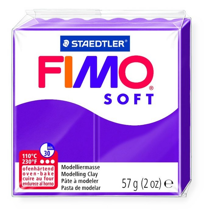 PASTILLA 57GRS FIMO SOFT PURPURA | 6 UNIDADES | (FIMO)