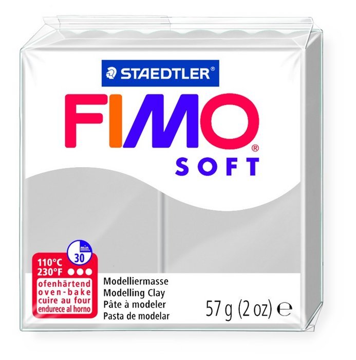 PASTILLA 57GRS FIMO SOFT GRIS DELFIN | 6 UNIDADES | (FIMO)