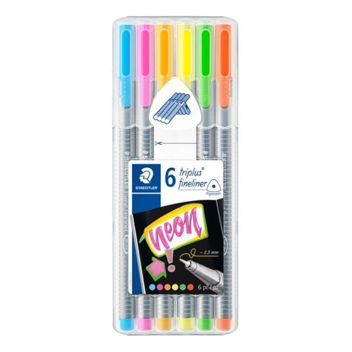 Estuche 6 rotuladores Triplus Fineliner Neon STAEDTLER