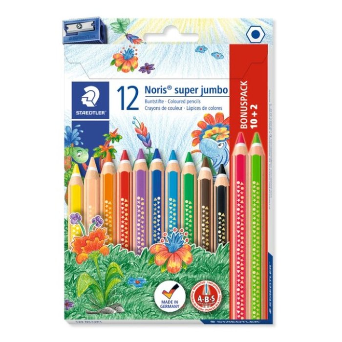 LAPIZ STAEDTLER NORIS 129 SUPER JUMBO 12 COLORES SURTIDOS | 1 UNIDADES | (STAEDTLER) Imagen principal del producto