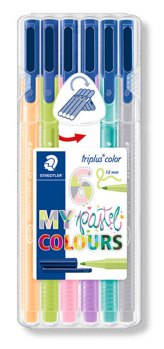 Estuche 6 rotuladores Triplus 323 colores pastel Staedtler Imagen principal del producto
