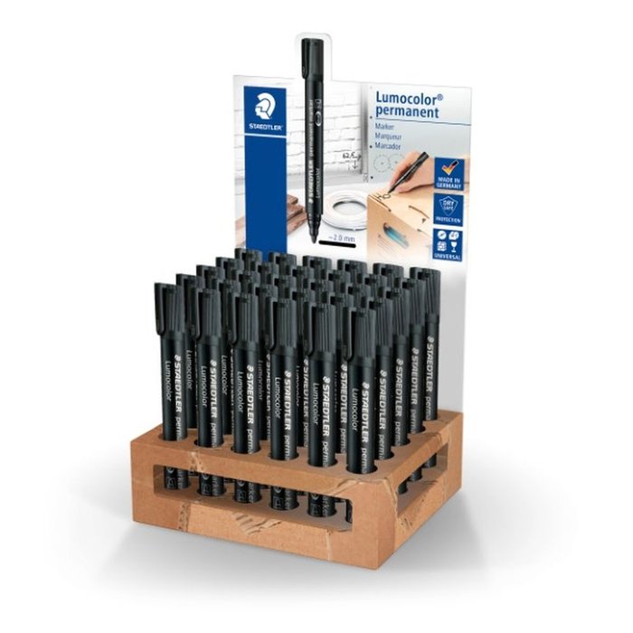 Expositor 30 Rotulador Lumocolor Permanente 352 Negro | Staedtler | Pack 30 Unidades Imagen principal del producto