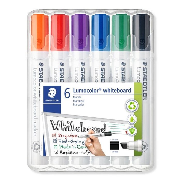 Rotulador Lumocolor Whiteboard Marker 351 6 Colores Vivos | Staedtler | Pack 1 Unidades Imagen principal del producto