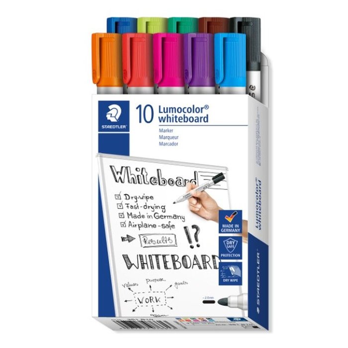 Rotulador Lumocolor Whiteboard Marker 351 10 Colores Surtid | Staedtler | Pack 1 Unidades Imagen principal del producto