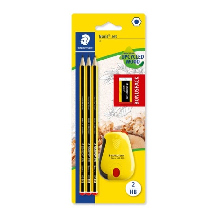 LAPIZ NORIS 120/2 HB BLISTER 3 UDS + AFILALAPIZ DEPOSITO + | 1 UNIDADES | (STAEDTLER)