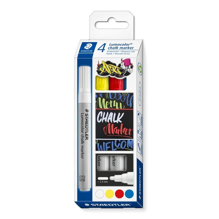 Rotulador Staedtler Lumocolor 344 Chalk Marker 4 Colores Su | Staedtler | Pack 1 Unidades Imagen principal del producto
