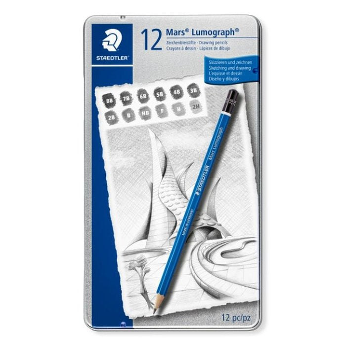 LAPIZ DE GRAFITO MARS LUMOGRAPH 100 ESTUCHE 12 GRADUACIONES | 1 UNIDADES | (STAEDTLER) Imagen principal del producto