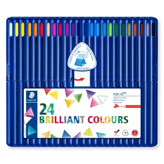 LAPIZ TRIANGULAR ERGOSOFT 157 SB24 24 COLORES SURTIDOS | 1 UNIDADES | (STAEDTLER)