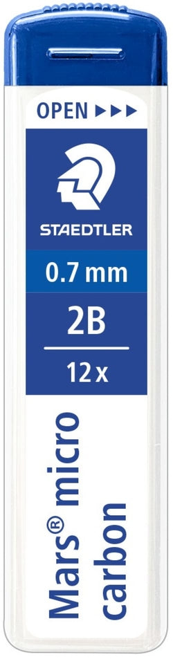 Minas 0,7 mm 2B Mars Micro Carbon Staedtler para dibujo y escritura