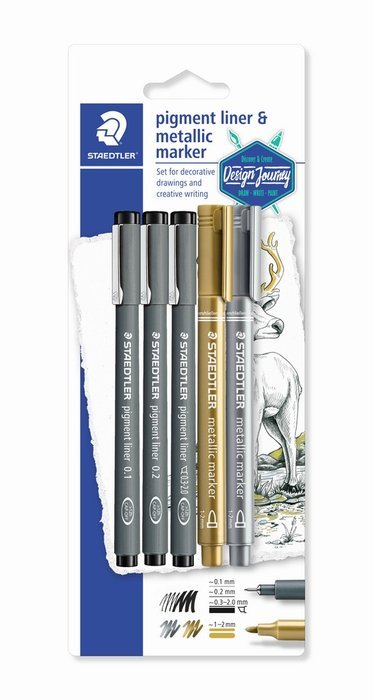 Rotuladores Calibrados Pigment Liner Metallic Marker 3 Uds | Staedtler | Pack 1 Unidades Imagen principal del producto