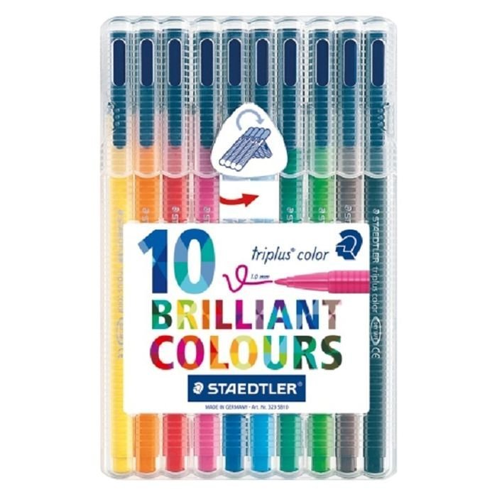 Estuche plástico 10 rotuladores Triplus 323 colores surtidos STAEDTLER Imagen principal del producto